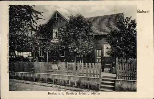 Ak Asbach Schmalkalden im Thüringer Wald, Restaurant Eduard Möller