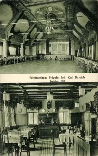 Ak Mügeln in Sachsen, Schützenhaus, Saal, Gaststube
