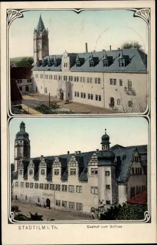 Passepartout Ak Stadtilm in Thüringen, Schloss, Gasthof zum Schloss