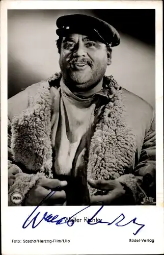 Ak Schauspieler Walter Richter, Film Dunja, Portrait, Autogramm