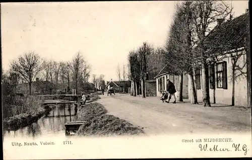 Ak Mijdrecht Utrecht Niederlande, Straßenpartie, Brücke, Fluss