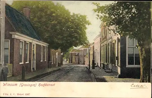 Ak Winsum Groningen Niederlande, Hoofdstraat