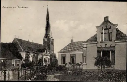 Ak Zuidhorn Groningen Niederlande, Kirche, Wohnhaus