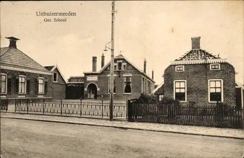 Ak Uithuizermeeden Groningen Niederlande, Dt. Schule