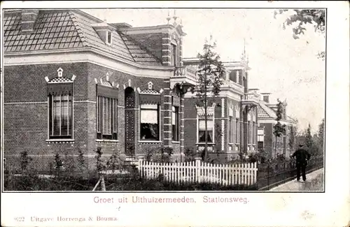 Ak Uithuizermeeden Groningen, Stationsweg