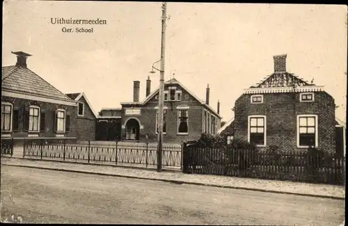 Ak Uithuizermeeden Groningen Niederlande, Dt. Schule