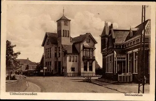 Ak Uithuizermeeden Groningen Niederlande, Rathaus