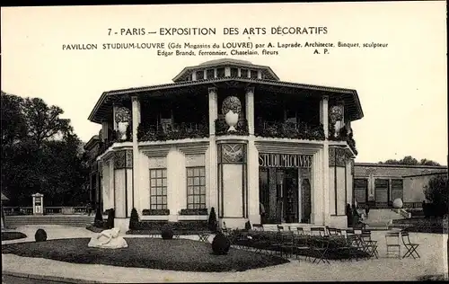 Ak Paris Frankreich, Exposition Internationale des Arts Decoratifs 1925, Pavillon Studium Louvre