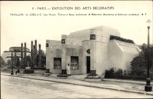 Ak Paris, Decorative Arts Expo 1925, Pavillon G. Cres et Cie.