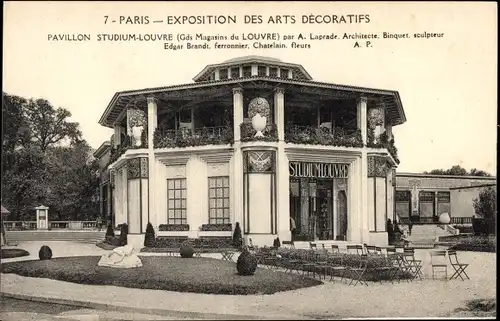 Ak Paris Frankreich, Exposition Internationale des Arts Decoratifs 1925, Pavillon Studium Louvre