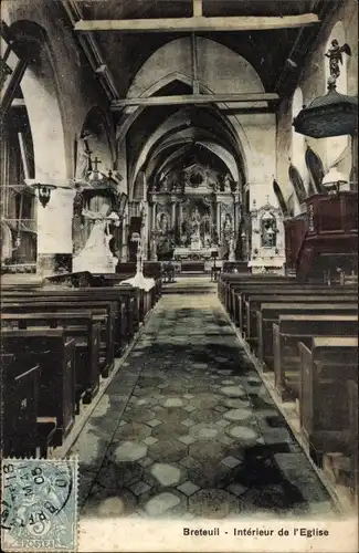 Ak Breteuil Oise, Interieur de l'Eglise