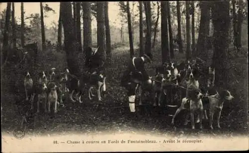 Ak Fontainebleau Seine et Marne, Wald, Jagd, Vor der Entkopplung
