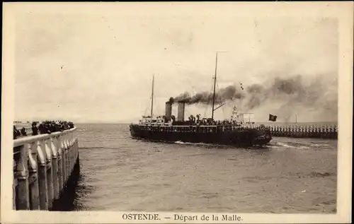 Ak Ostende Ostende Westflandern, Abfahrt von La Malle