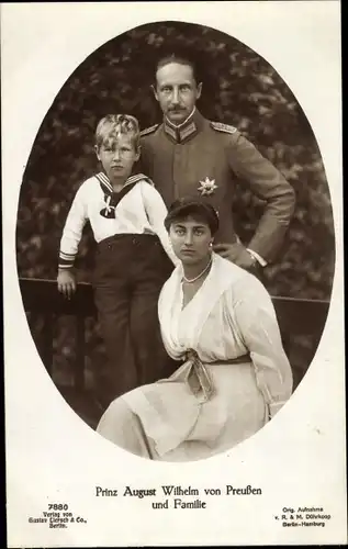 Ak Prinz August Wilhelm von Preußen, Alexandra Viktoria, Alexander Ferdinand, Gustav Liersch 7880