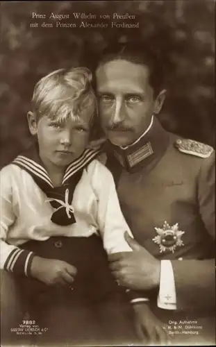 Ak August Wilhelm Prinz von Preußen, Prinz Alexander Ferdinand, Uniform, Orden