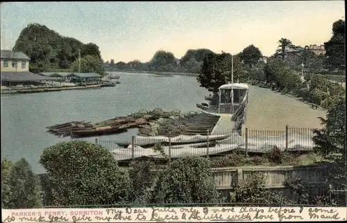 Ak Surbiton Kingston London England, Parker's Ferry