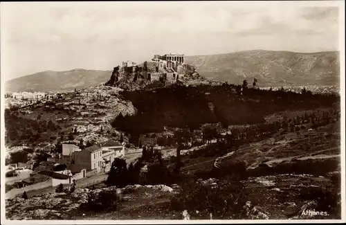 Ak Athen, Griechenland, Akropolis, Blick von Pnyka