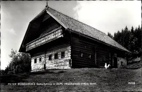 Ak Alpl Krieglach Steiermark, Peter Roseggers Geburtshaus