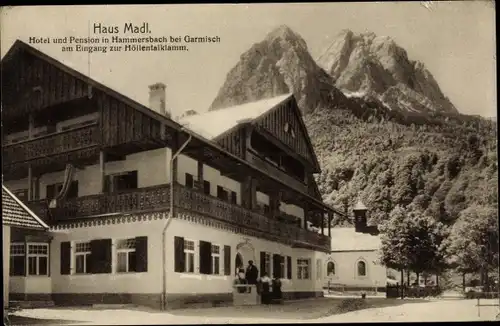Ak Hammersbach Grainau in Oberbayern, Haus Madl, Hotel Hammersbach
