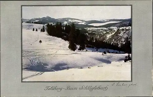 Künstler Ak Leiber, F., Feldberg im Schwarzwald, Beim Schläglebach, Winter