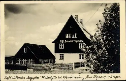 Ak Oberbärenburg Altenberg im Erzgebirge, Café Pension Zugspitze