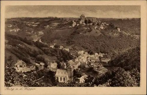 Ak Burg an der Wupper Solingen, Ortsansicht
