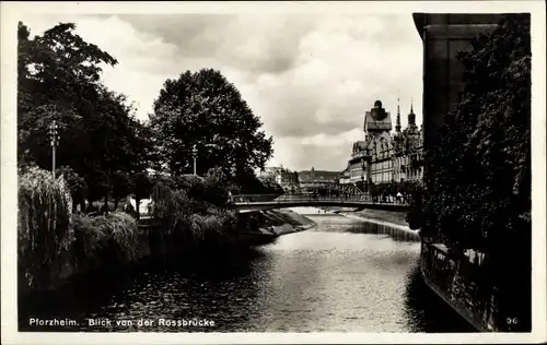 Ak Pforzheim im Schwarzwald, Blick vom der Rossbrücke, Teilansicht