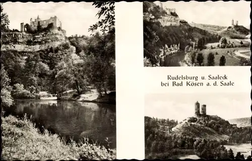 Ak Bad Kösen Naumburg an der Saale, Rudelsburg und Saaleck