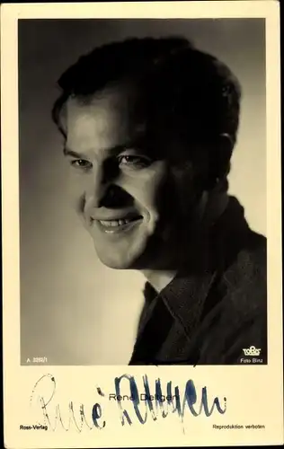 Ak Schauspieler René Deltgen, Portrait, Autogramm