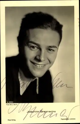 Ak Schauspieler Joachim Brennecke, Portrait, Autogramm