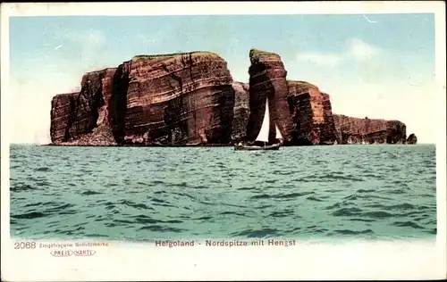 Ak Nordseeinsel Helgoland, Nordspitze mit Hengst