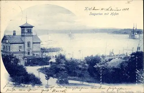 Ak Kiel Schleswig Holstein, Seegarten mit Hafen