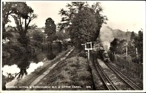 Ak Romney Kent England, Hythe and Dymchurch Railway, Hythe Canal