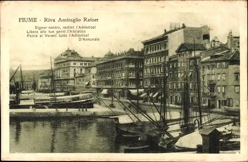 Ak Rijeka Fiume Kroatien, Riva Amiraglio Rainer