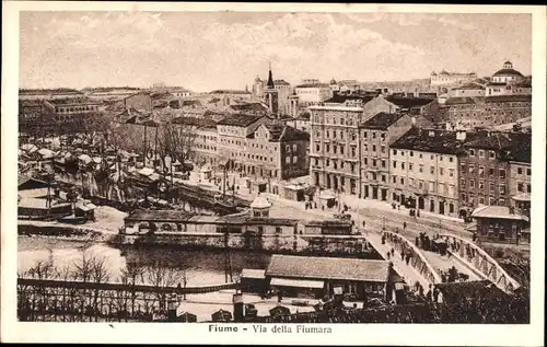 Ak Rijeka Fiume Kroatien, Via della Fiumara