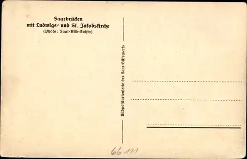 Ak Saarbrücken, Ludwigskirche, St. Jakobs-Kirche