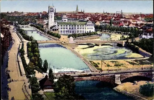 Ak München, Isar, Deutsches Museum