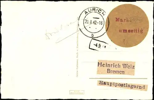 Ak Aurich in Ostfriesland, Kanal, Boot