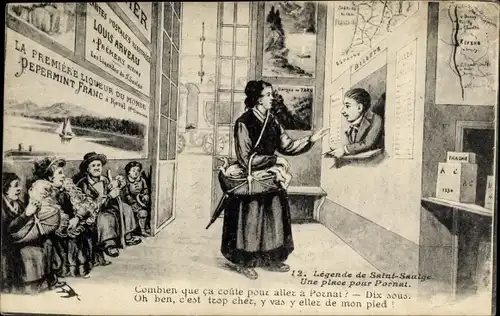 Künstler Ak Legende de Saint Saulge, ein Ort für Pornat