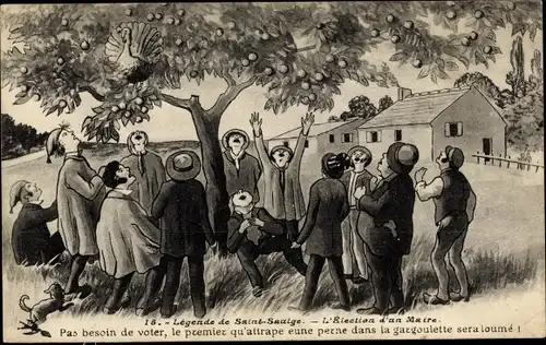 Ak Legende von Saint-Saulge, der Wahl eines Bürgermeisters