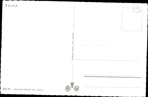 Ak Zürich Stadt Schweiz, Luftbild der Stadt