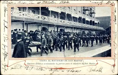 Ak Buenos Aires Argentinien, Mausoleum von San Martin, Chilenische Seeleute