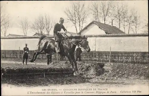 Ak French Horse Shows, Offizierstraining in Versailles