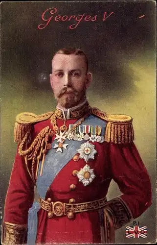 Ak König George V. von England, Portrait, Uniform, Orden