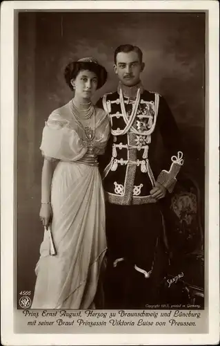 Ak Herzog Ernst August von Braunschweig, Prinzessin Viktoria Luise von Preußen