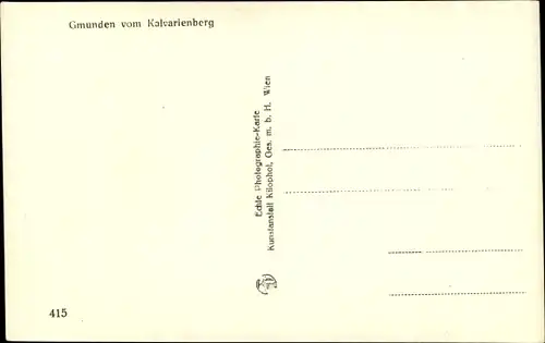 Ak Gmunden in Oberösterreich, Totalansicht, Kalvarienberg