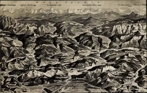 Landkarten Ak Ruhpolding Marquartstein Hohenaschau, Hohe Tauern
