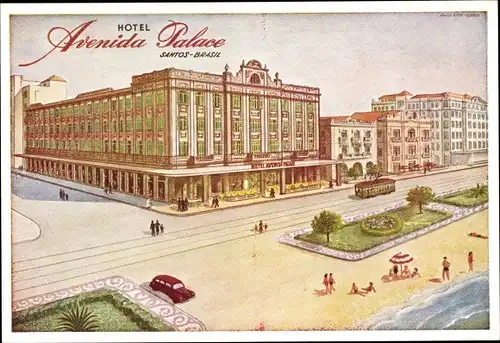 Ak Santos Brasilien, Avenida Palace Hotel