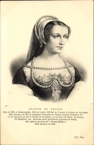 Ak Claude de France, Tochter Ludwigs XII