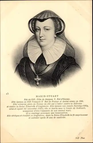 Ak Maria Stuart, Königin von Frankreich, Portrait